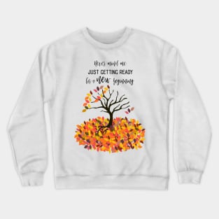 Fall in Love Colorful Leaves Autumn Season Tree Design Crewneck Sweatshirt